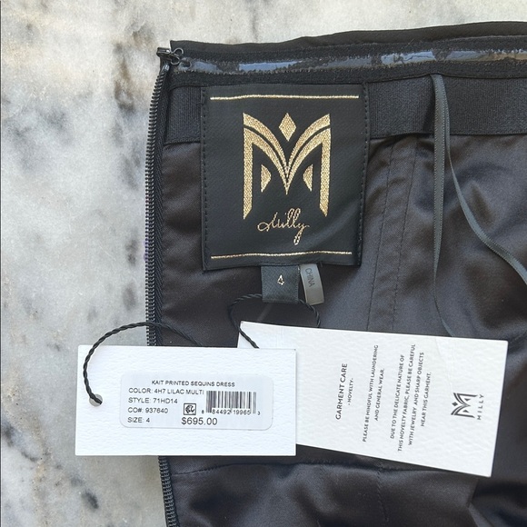 Milly Kait Sequined Midi Dress Purple Hydrangeas | 4 - Picture 8 of 9